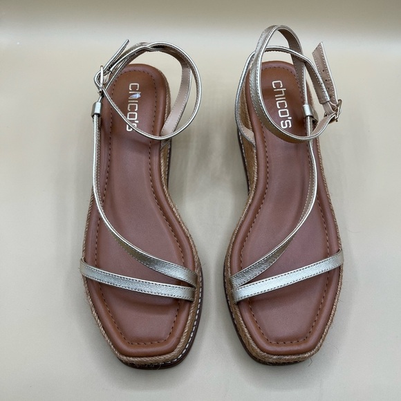 Chicos Carlina Wedge Espadrille Sandals Size 8 - Picture 1 of 7